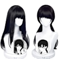 Miniatyrbillede 2 af 5: Anime Chainsaw Man Mitaka Asa Cosplay paryk Asa Mitaka Lang Sort Black One Size