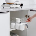 Miniatyrbild 8 av 8: 2st Bins Pull Out Rail DIY Låda Organizers Slides för Cabine 2PCS