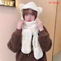 Miniatyrbillede 1 af 5: e Bear Ear Hat Halstørklæde Handsker 3-i-1 Winter Warm Cap Damer Windpr 3#-Beige one size