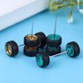 Miniatyrbilde 3 av 8: 1/64 hjul for hotwheels med gummidekk Modell modell bil Modi Silver one size