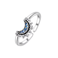 Miniatyrbild 1 av 8: Trendig zinklegering Sparkling Sun Moon Öppning Justerbar Ring Fa A2