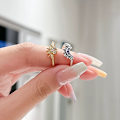 Miniatyrbild 2 av 8: Trendig zinklegering Sparkling Sun Moon Öppning Justerbar Ring Fa A3