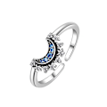 Miniatyrbild 8 av 8: Trendig zinklegering Sparkling Sun Moon Öppning Justerbar Ring Fa A3