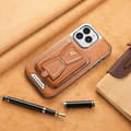 Etui til iPhone 13PRO brunt kortholder magnetisk lær anti-fall