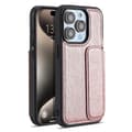 Fodral för iPhone15pro roséguld kortplats flip läder