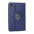 Stilfuldt etui til iPad Mini 6 mørkeblå lychee tekstur roterende læder Dark Blue