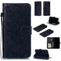 Etui til Samsung S20 sort Præget Blonde Blomst Læder Flip Wallet Black