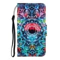 Fodral för iPhone 14Pro helfärgad mandala blad målat läder etnisk stil