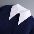 Miniatyrbilde 3 av 5: Dame jenter falsk krage Avtakbar genser skjorte All-Match spiss hvit Stilig og allsidig Big collar White