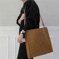 Miniatyrbilde 5 av 5: Ryggsekk Single-Soulder Men Kvinner Tote Square Vertical Crossbody Hand skulderveske Light coffee Color