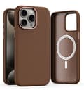 Fodral för iPhone16 brun magnetisk typ magnetiskt läder fullt anti-fall