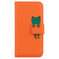 Etui til iPhone15 orange læder tegneserie dyre pung