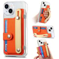 Fodral för iPhone15pro orange transparent korthållare Macron handledsstöd