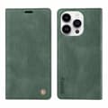 Fodral för iPhone15 Plus 6.7 Grön Hudkänsla Matt Magnetisk Adsorption Läder Solid Fli