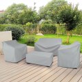 Miniatyrbilde 2 av 5: Sølv Svart Rektangulært Utendørs Hagemøbeltrekk Støvtrekk Vanntett trekk til Sofastolbord Black 135X135X75cm