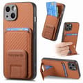 Etui til iPhone 6 Plus/7 Plus/8 Plus brunt enkelt brakett solid karbonfiber kortspor vanlig l