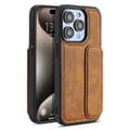 Etui til iPhone 16 Pro, lysebrun kortholderpung