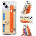 Fodral för iPhone16 Khaki transparent korthållare Macron handledsstöd