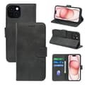 Etui til iPhone 16 Pro sort kalveskind frontspænde flip læder kortholder