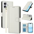 Fodral för iPhone16pro vit crossbody anti fall plånbok läder