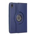 Stilig etui for iPad mini 4/5 mørkeblå lychee-tekstur roterende lær Dark Blue