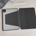 Etui til iPad 7/8/9 10.2\"/10.5\"/Air 3 Mystisk Sort Solid Ramme Roterende Trifold