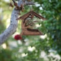 Miniatyrbilde 4 av 5: Fugleleker vintage tre attraktive fuglehus fuglemater i tre o