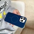 Etui til iPhone 17PRO Kongeblå Tynd Ring Magnetisk Flydende Silikone Stødsikkert Ensfarvet
