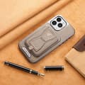 Fodral för iPhone 13PRO MAX grått korthållare magnetiskt läder anti-fall