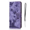 Fodral för iPhone15 Fjäril Katt lila Kattskinn solid kortplats rött ris