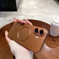 Fodral för iPhone 17 Pro Max Brun Magnetisk Enkel Mjuk Brown