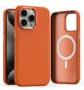 Fodral för iPhone16pro orange magnetisk typ magnetiskt läder fullt anti-fall