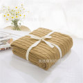 Miniatyrbild 1 av 5: Knitted Blanket Pure Cotton Woollen Blanket Wool Blanket Cover Blanket Nap Blanket Air Conditioning Blanket Khaki 180 * 200cm rhombus