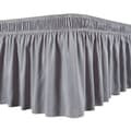 Silkemykt luksuriøst sengeteppe Enkel passform Også ikke-blekende rysjer Elastisk grå, grå, størrelse XL Grey XL
