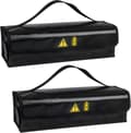 2-pack E-cykelbatteri Brandsäker Box, 1400°C Motstånd, Vattentät & Explosionssäker Väska för Säker Förvaring & Transport