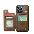 iPhone 16E Plånboksfodral RFID-blockerande Kickstand 5 Kortplatser PU-läder Kaffe kaffefärgad