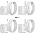 4-pack, iPhone-laddare, snabbladdare, adapter + 2m kabel 20W USB-C Vit 4-pack iPhone (NT), USB-C 4-Pack USB-C