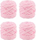 Strikkegarn 4x Strikkegarn til Hækling, Blødt Tykt Garn til Garnprojekter, Lys Rosa light pink
