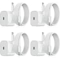 iPhone-lader - Hurtiglader - Adapter + Kabel 20W USB-C Hvit 4-pakning iPhone