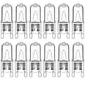 12-pack G9 halogenlampor varmvit klar kapsel dimbar 33W 230V