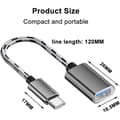 Miniatyrbilde 4 av 5: USB-C til USB-adapter, USB Type-C til USB-A OTG-kabel, USB-A-adapter, kompatibel med iPhone 15 Pro/Max, iPad Pro, Samsung Galaxy S21 S22 S23,..