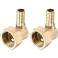 Mässing hullingförsedd slangvinkel 10 mm x G1/2 invändig slangkoppling med svängmutter för vatten, bränsle och luft - 2-pack