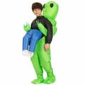 Nabila Uppblåsbar Alien-dräkt för barn, för Halloween, Cosplay, Fin dräkt Grön