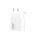 Miniatyrbilde 1 av 6: Xiaomi 33W hurtiglader ladekombinasjon Type A hvit