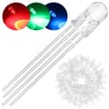 100-pack 5 mm lysdioder med gemensam katod, DC 3 V, 20 mA, RGB trefärgad (röd/grön/blå)