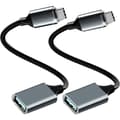 Miniatyrbilde 1 av 5: USB-C til USB 3.0-adapter [2-pakning] OTG-kabel, USB Type-C hann til USB-A hunn, kompatibel med iPhone 16 Pro Max/15 Pro Max, iPad Pro, MacBook..