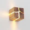 Vägglampa - Gummiträ - LED - 8x8x8 cm - Brun