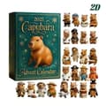 Jule-nedtelling søt krystallkatt 2D akryl kattunger samlefigur dekor M - 2026 Katte-adventskalender capybara M