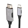 Miniatyrbilde 2 av 5: 1,8 m Type-C hann til HDMI hann-kabel 8K 60HZ UHD videoadapter flettet ledning