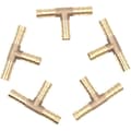 (8mm) 5 stk. messing 3-vejs T-formet brændstofslangefitting til trykluftgasslange